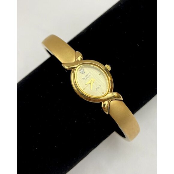 Armitron Diamond Now 75/2176 753H Ladies Watch St Steel Yellow Tone Women - Picture 1 of 7